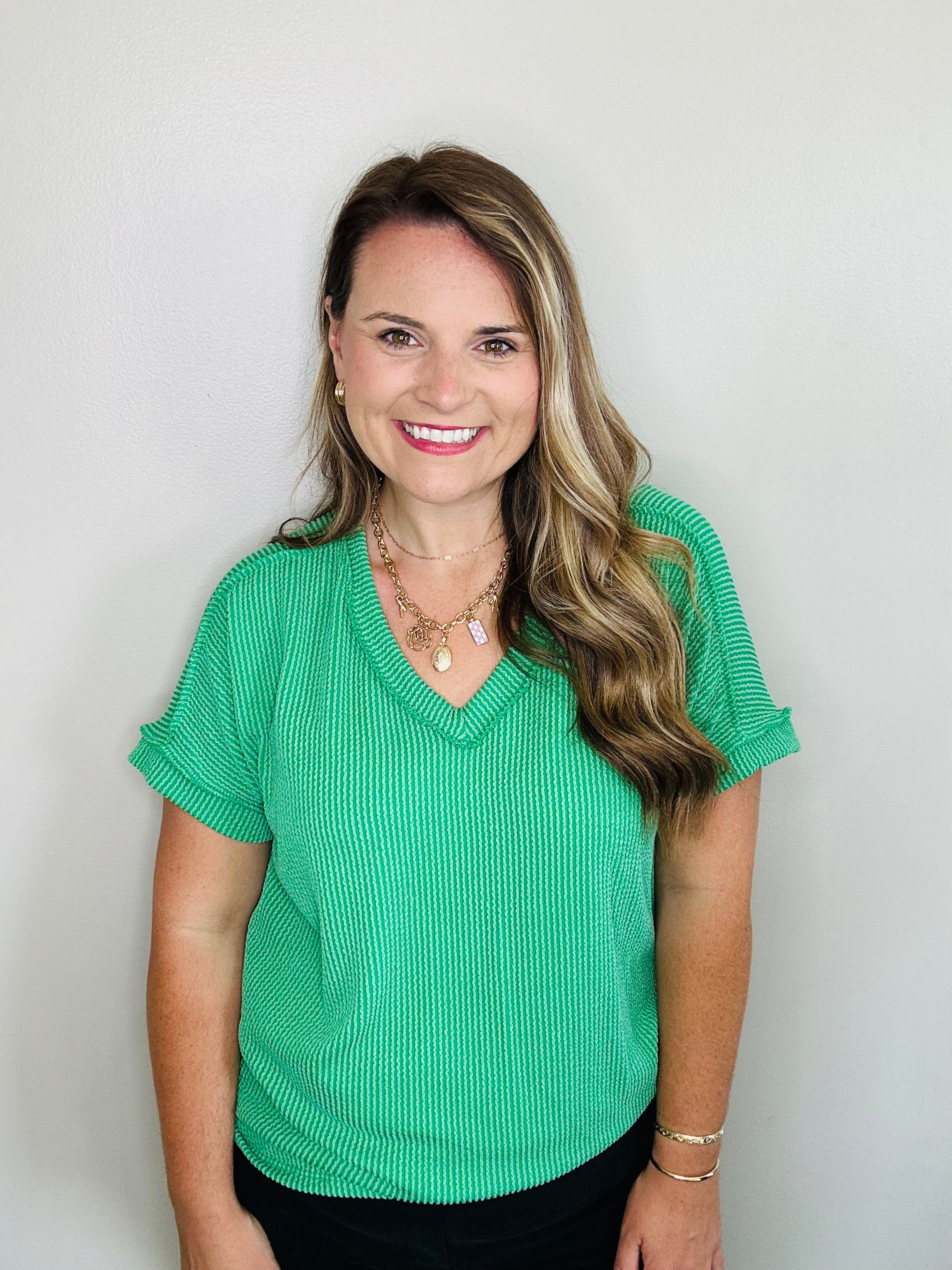 Classic Ribbed V-Neck Top