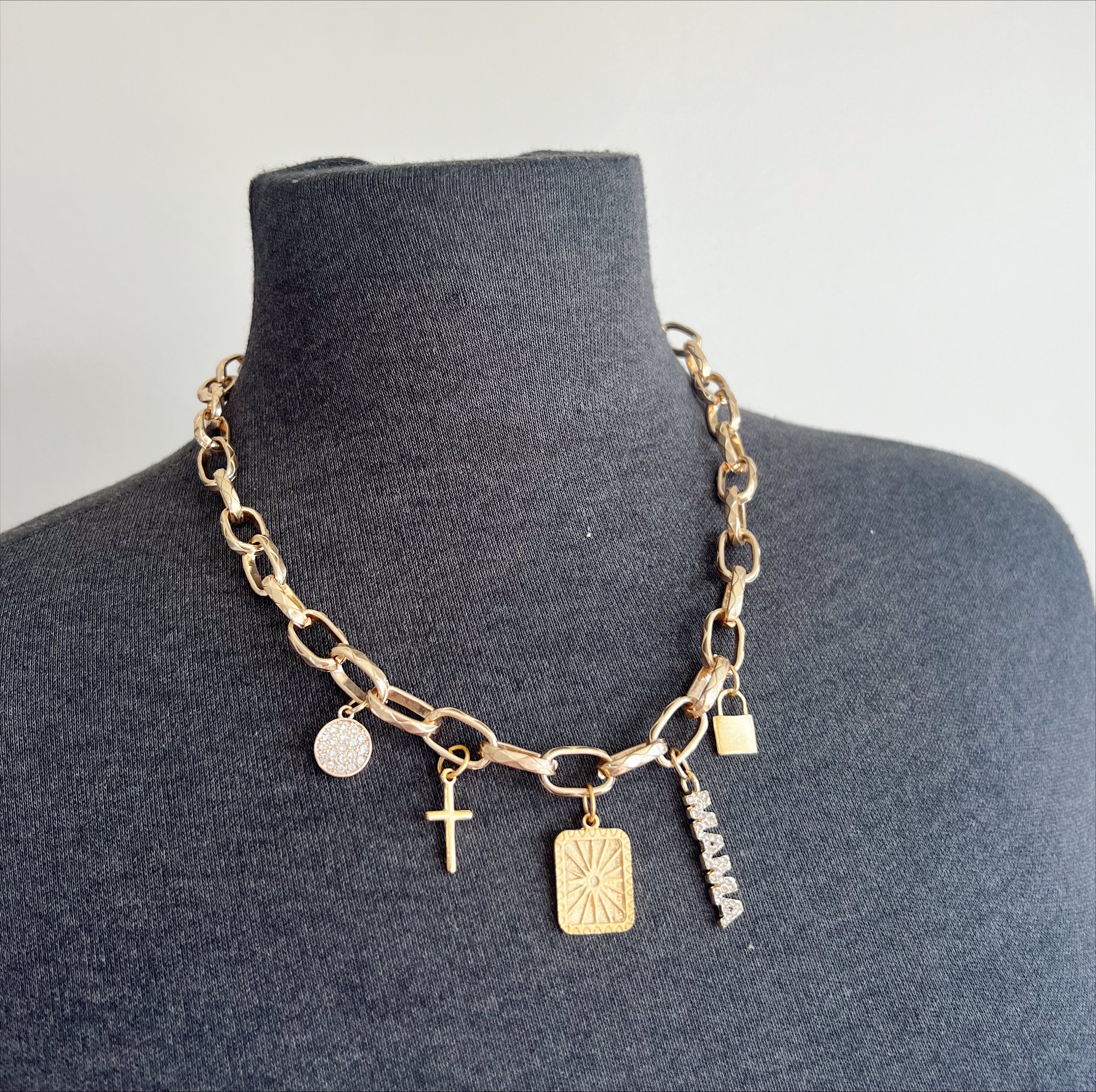 Gold Charm Necklace (Style 17)