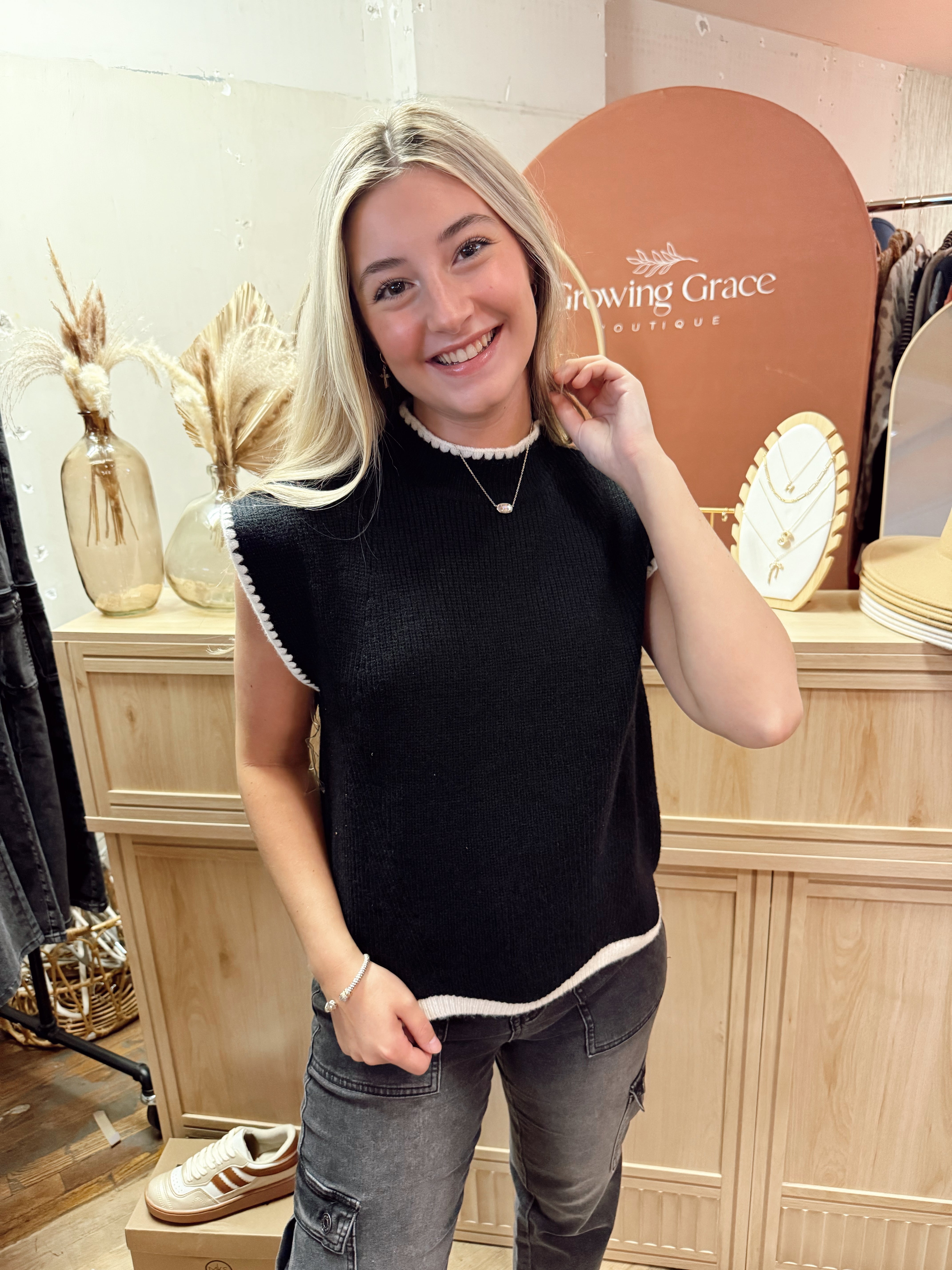 Aligned With You Sweater Vest