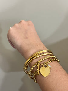 Gold Heart Charm Bracelet