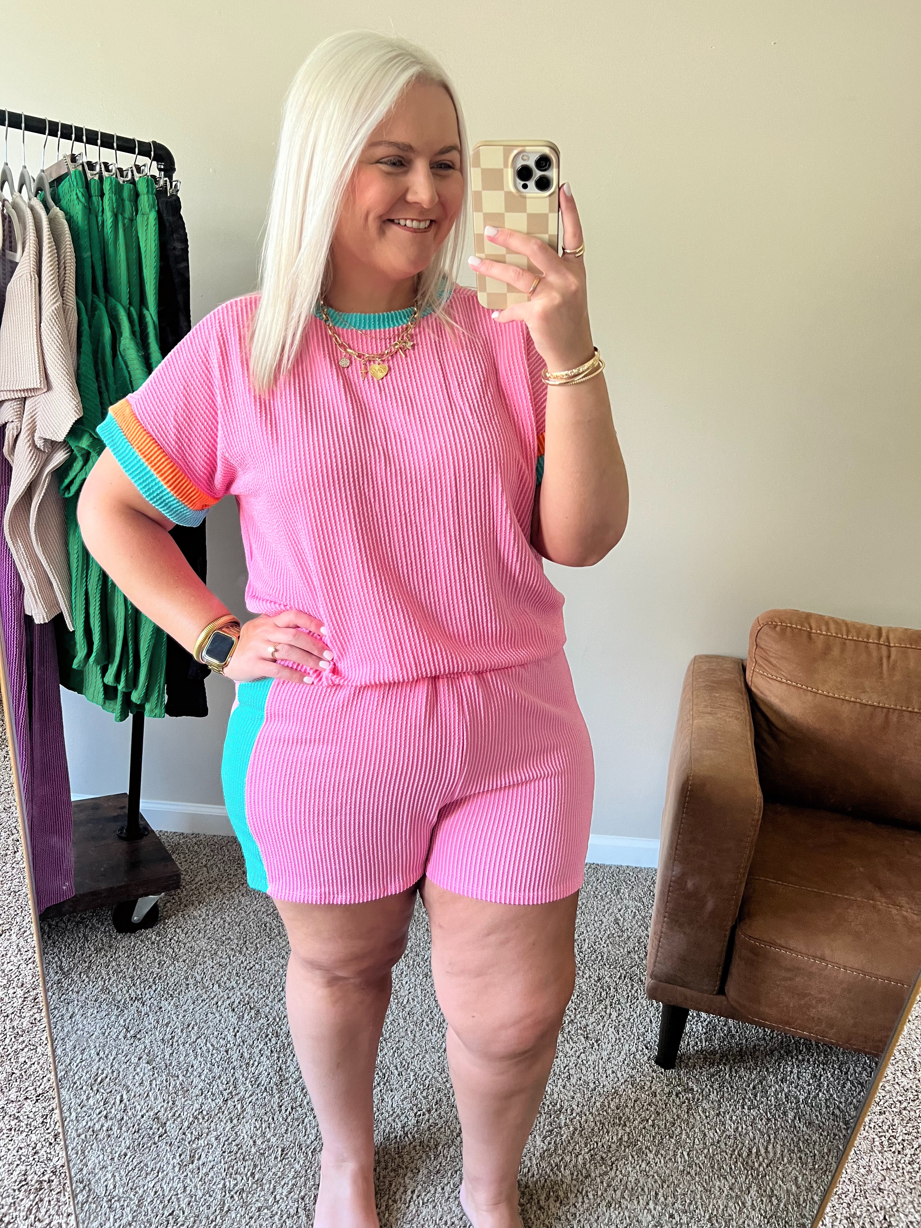 Pink Shorts Set