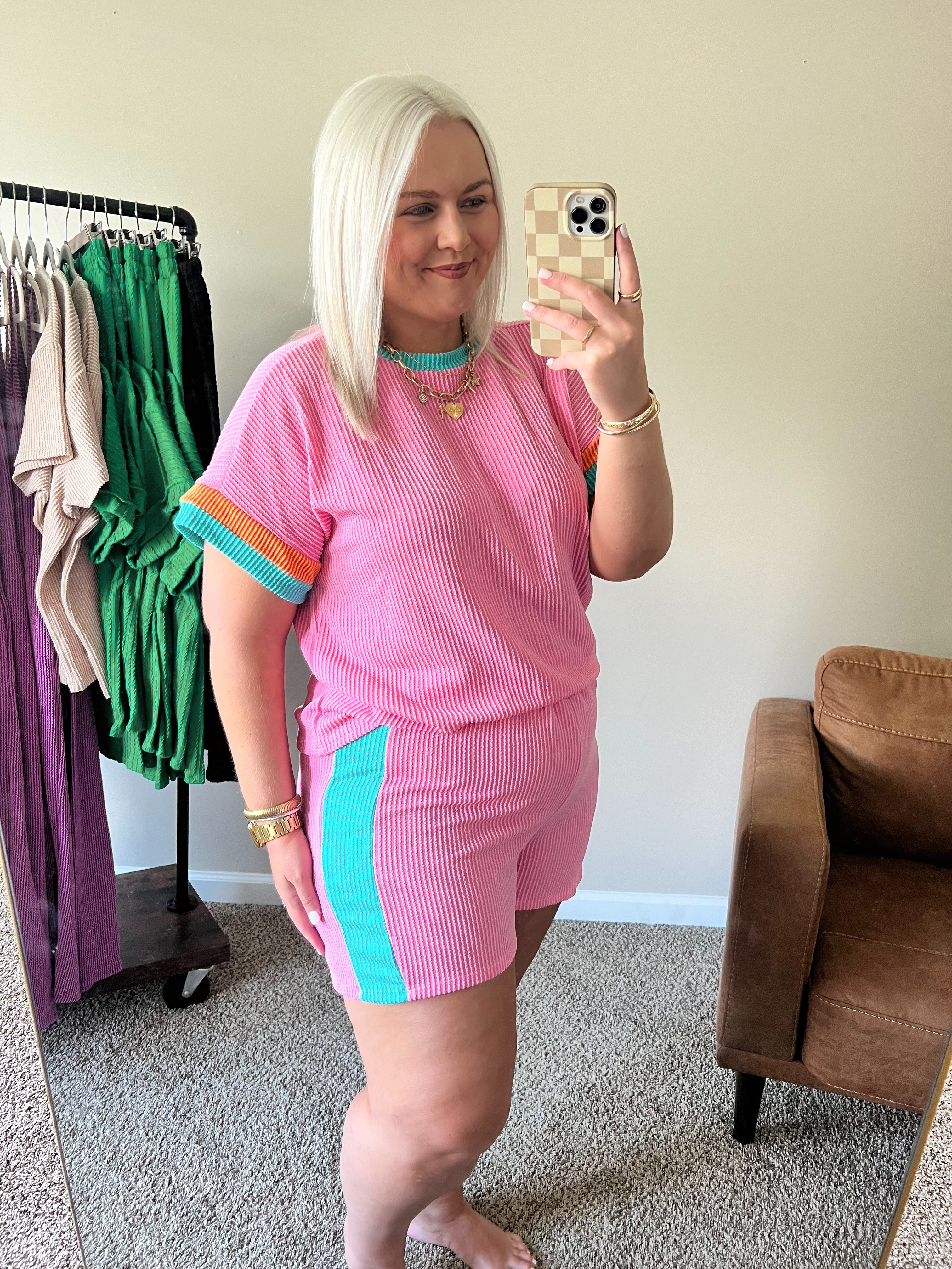 Pink Shorts Set