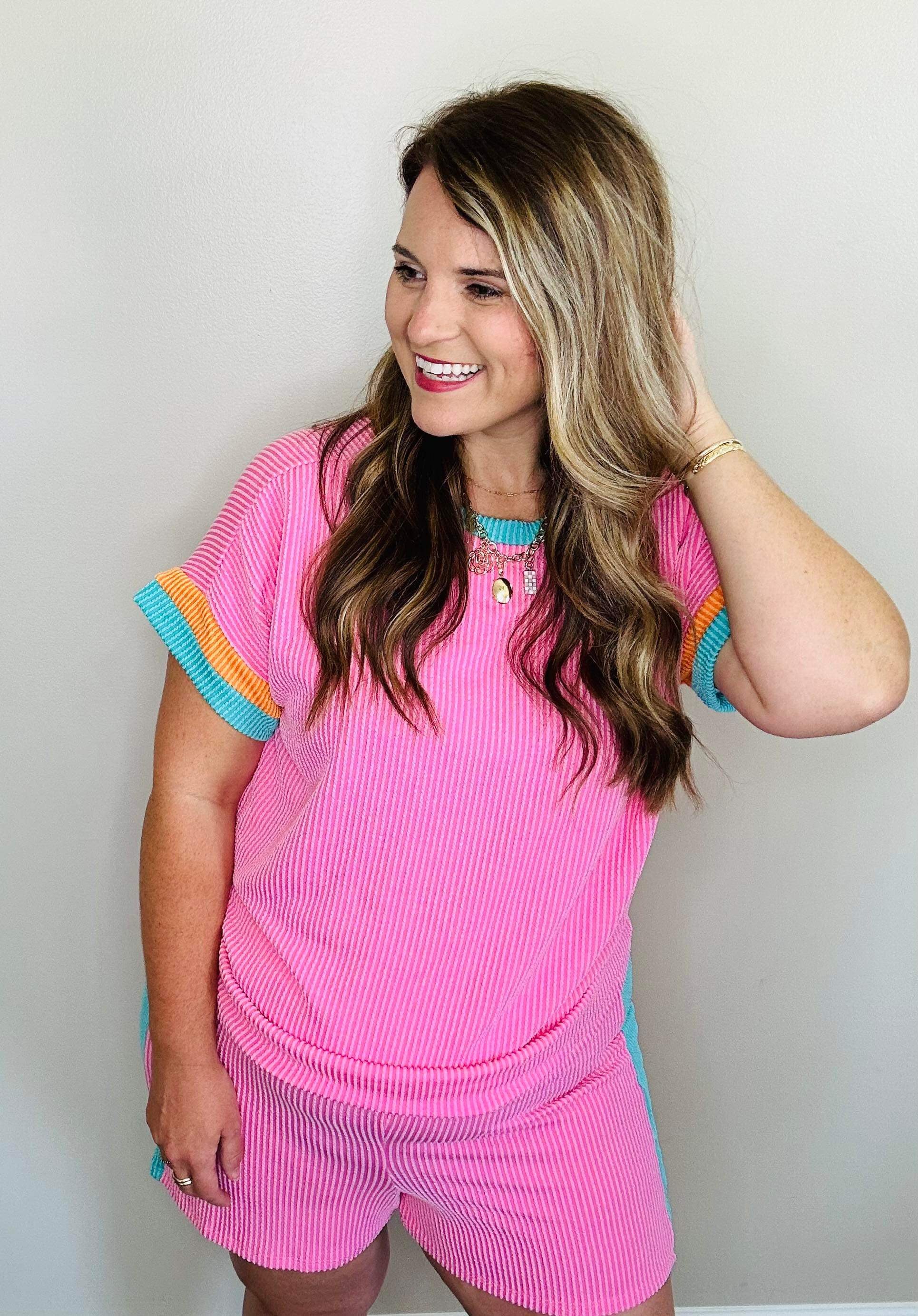 Pink Shorts Set