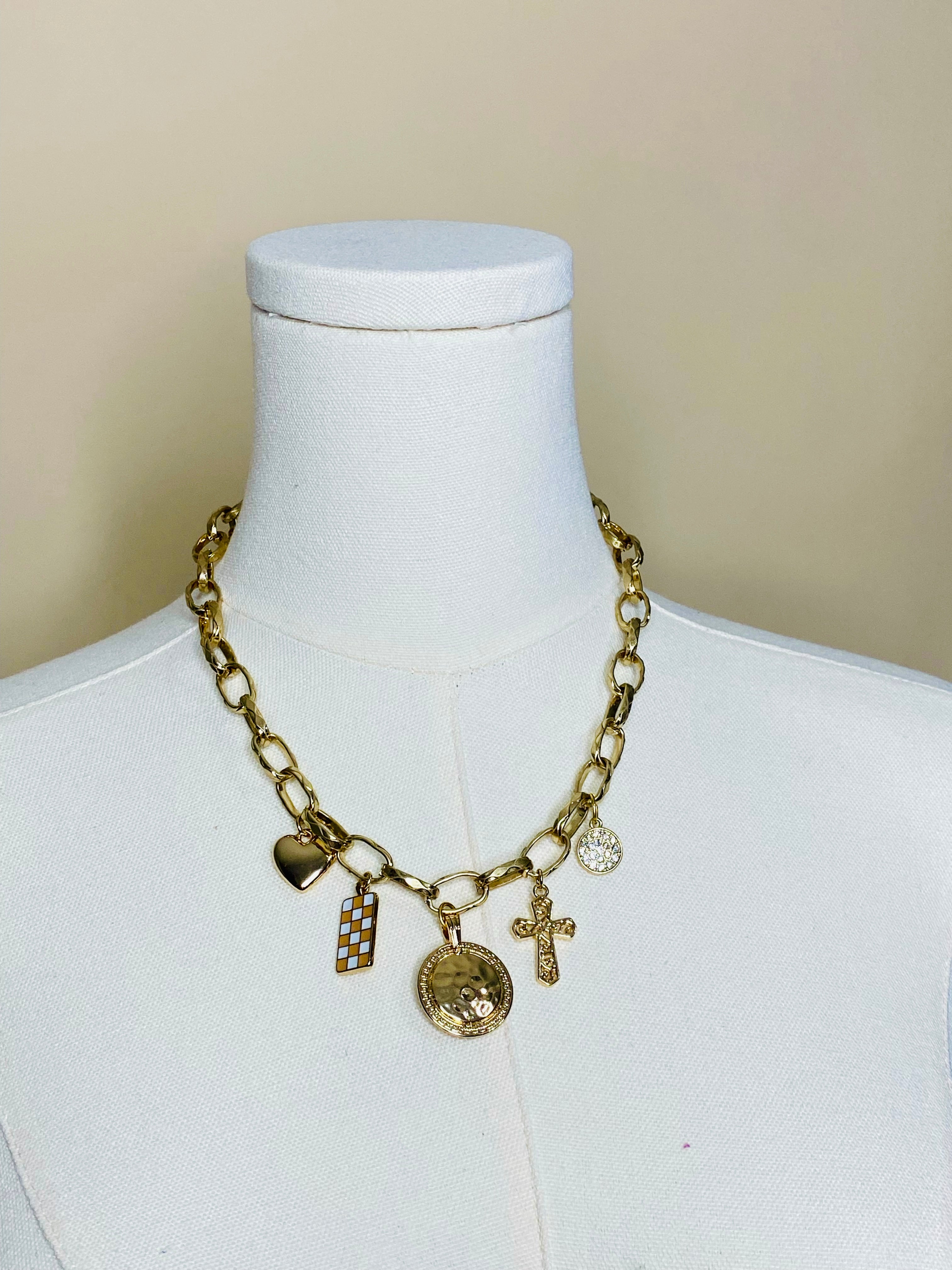 Gold Charm Necklace (Style 14)