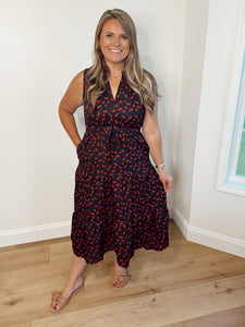 Cherry Blossom Tiered Midi Dress