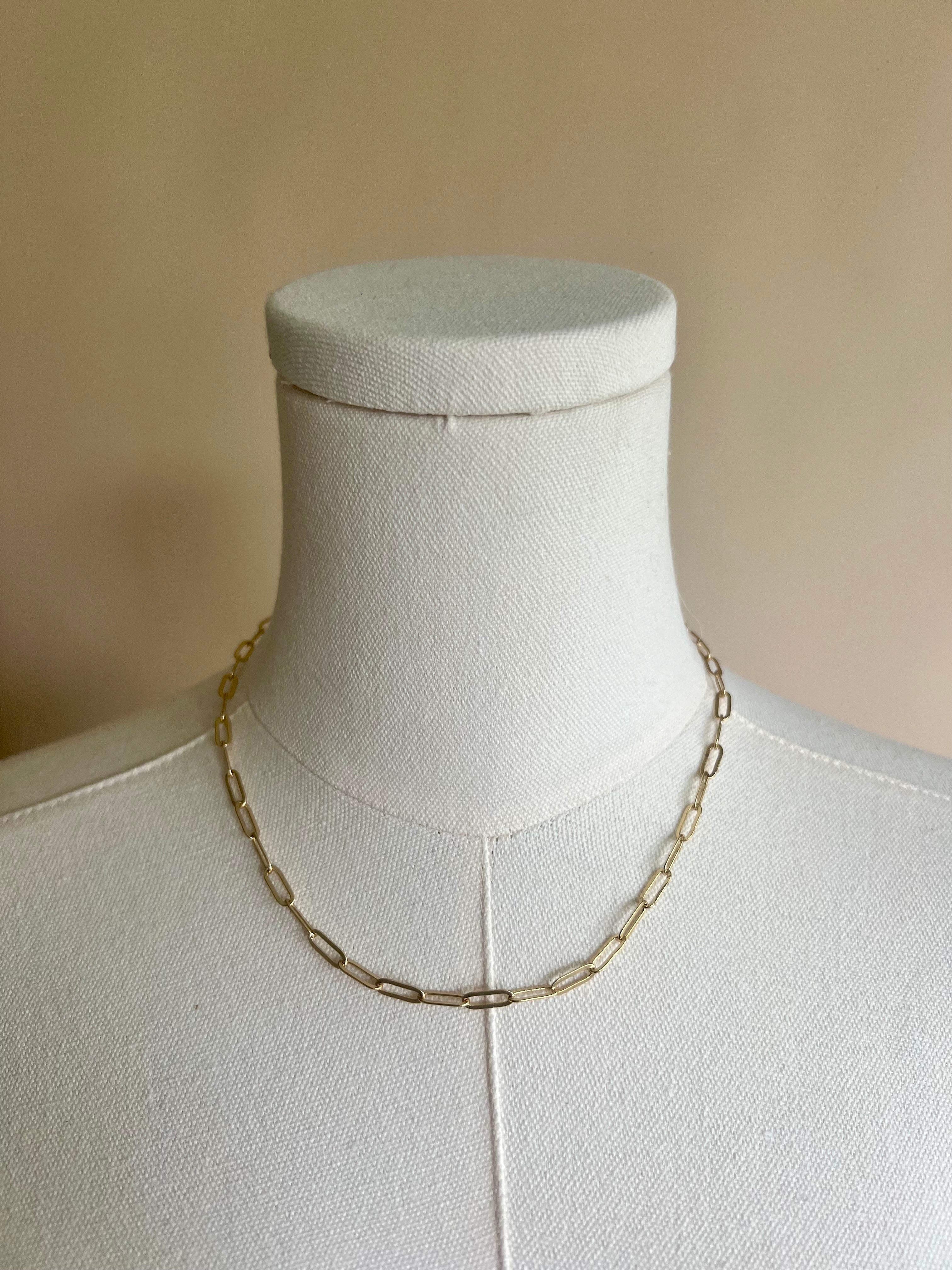 Dainty Paperclip Gold Chain