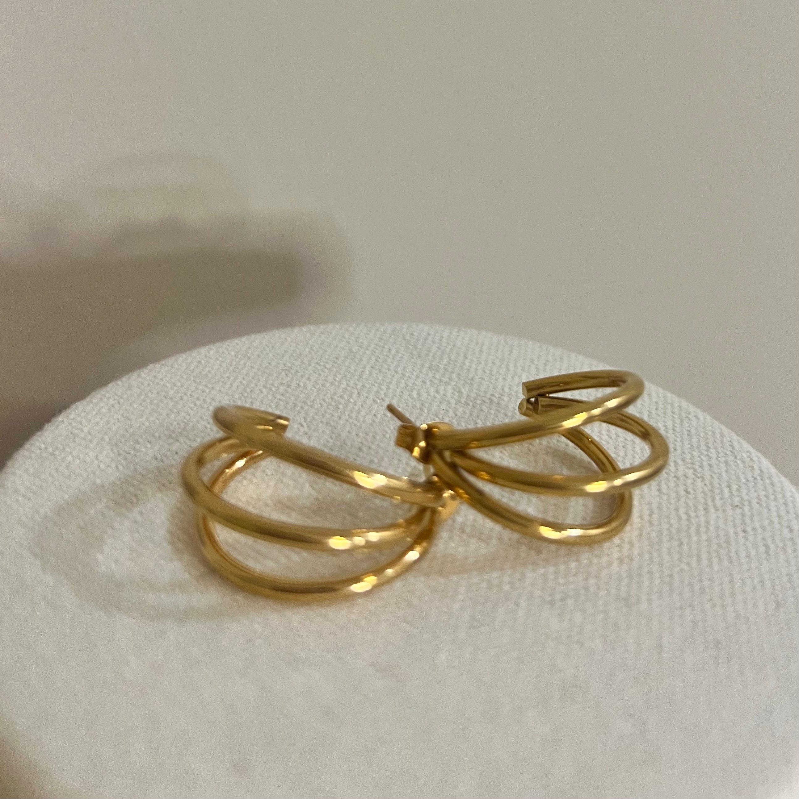Gold Trio Hoop Earrings