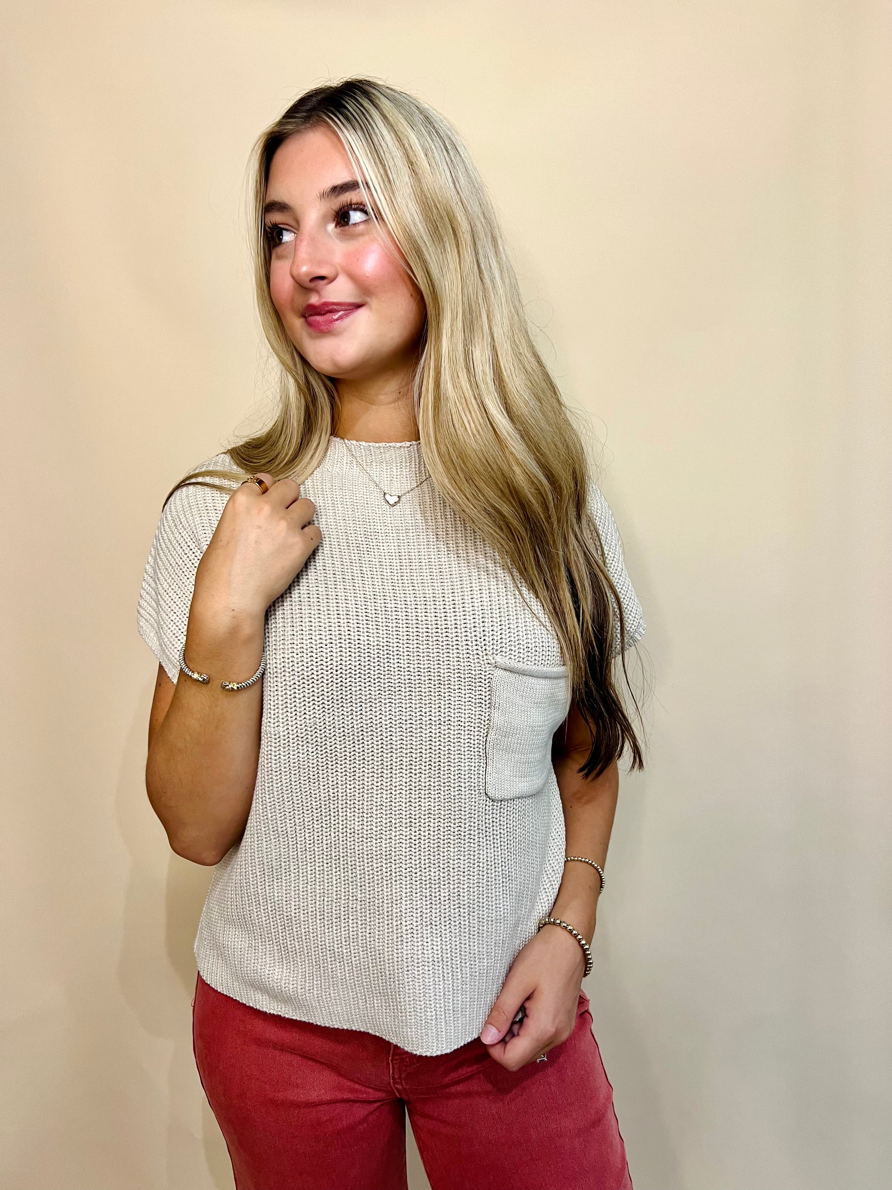Mock Neck Sweater | Light Mocha