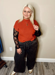 Lace Layering Top I Black