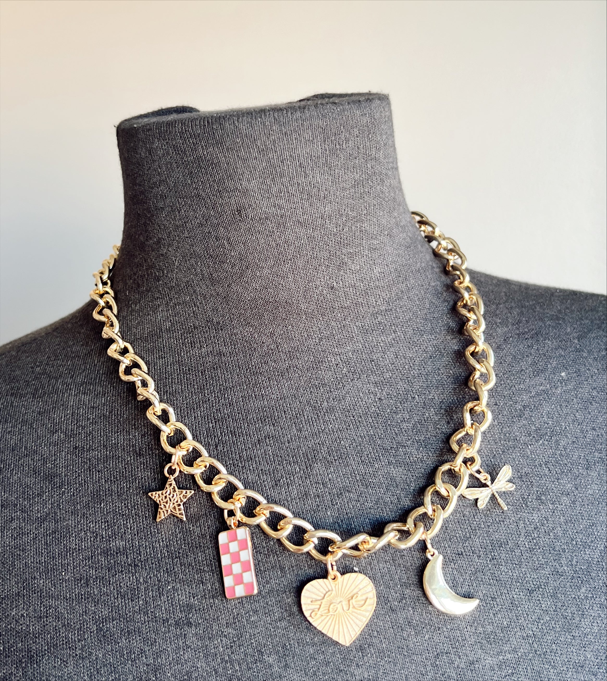 Gold Charm Necklace (Style 6)
