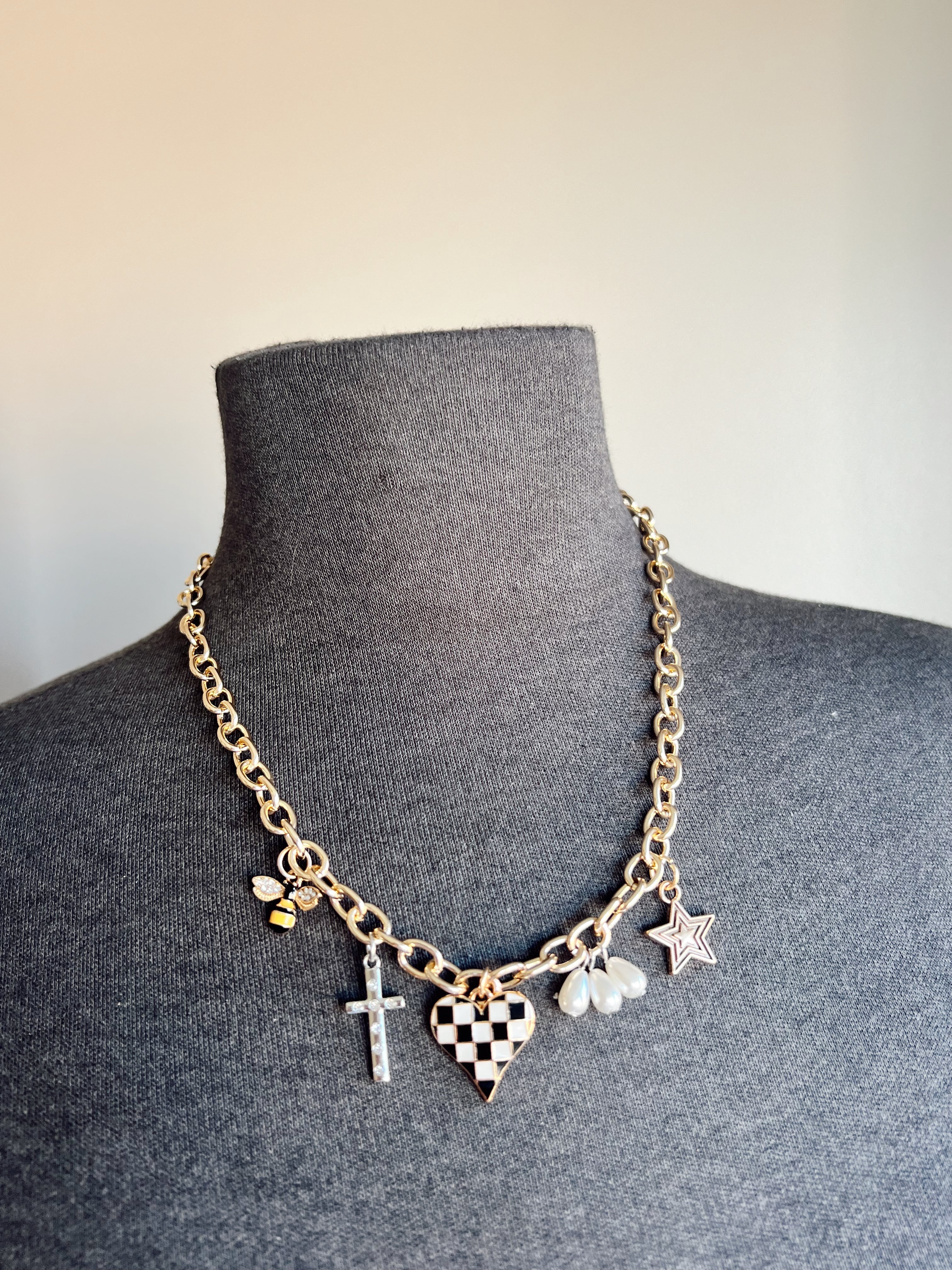 Gold Charm Necklace (Style 7)