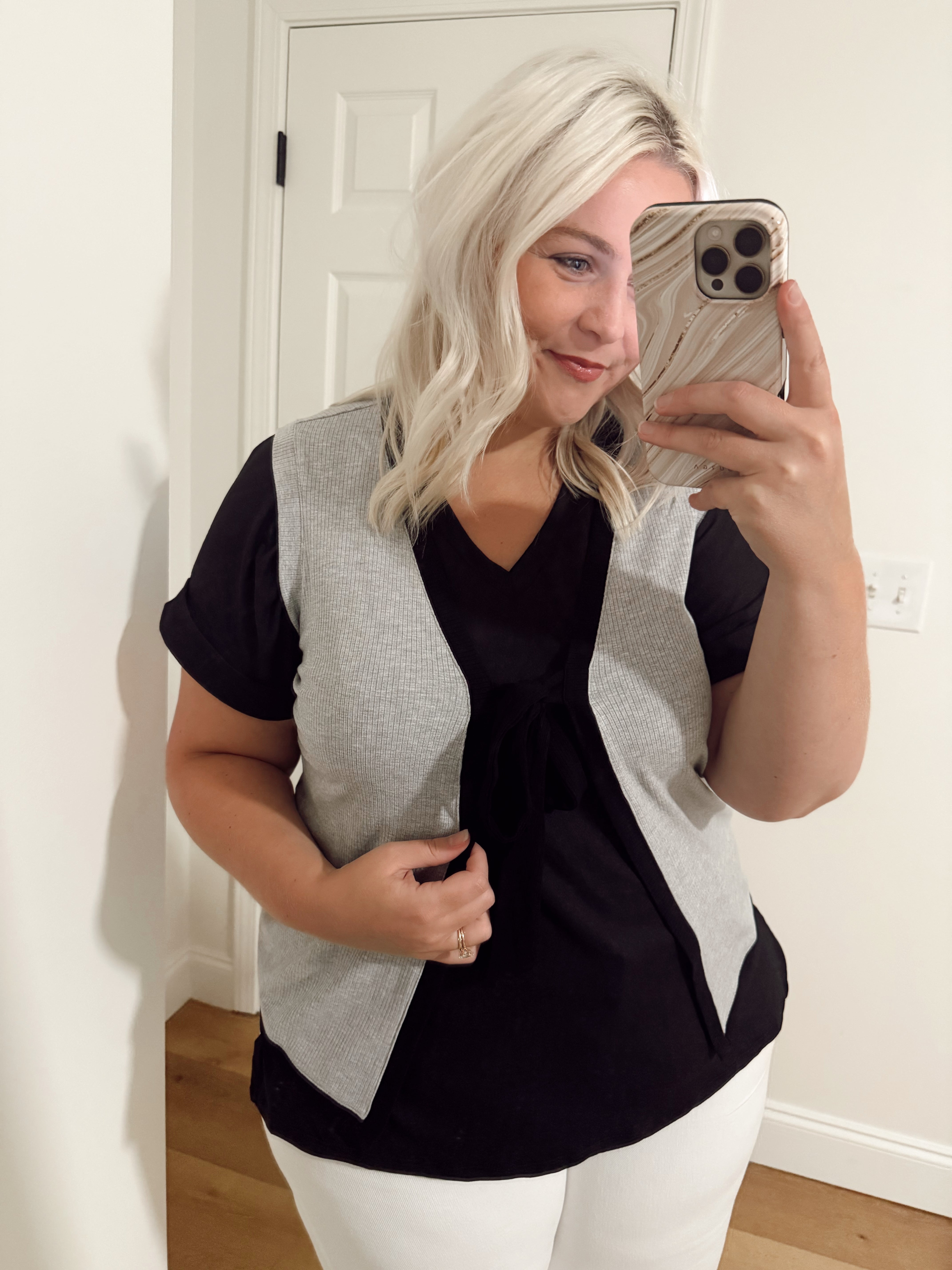 V-Neck Tie Front Vest
