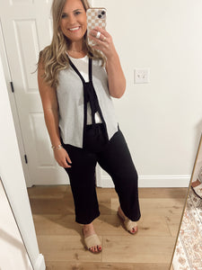 V-Neck Tie Front Vest