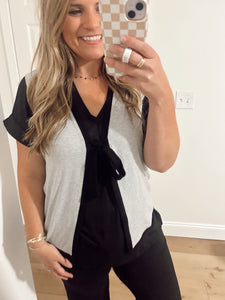 V-Neck Tie Front Vest