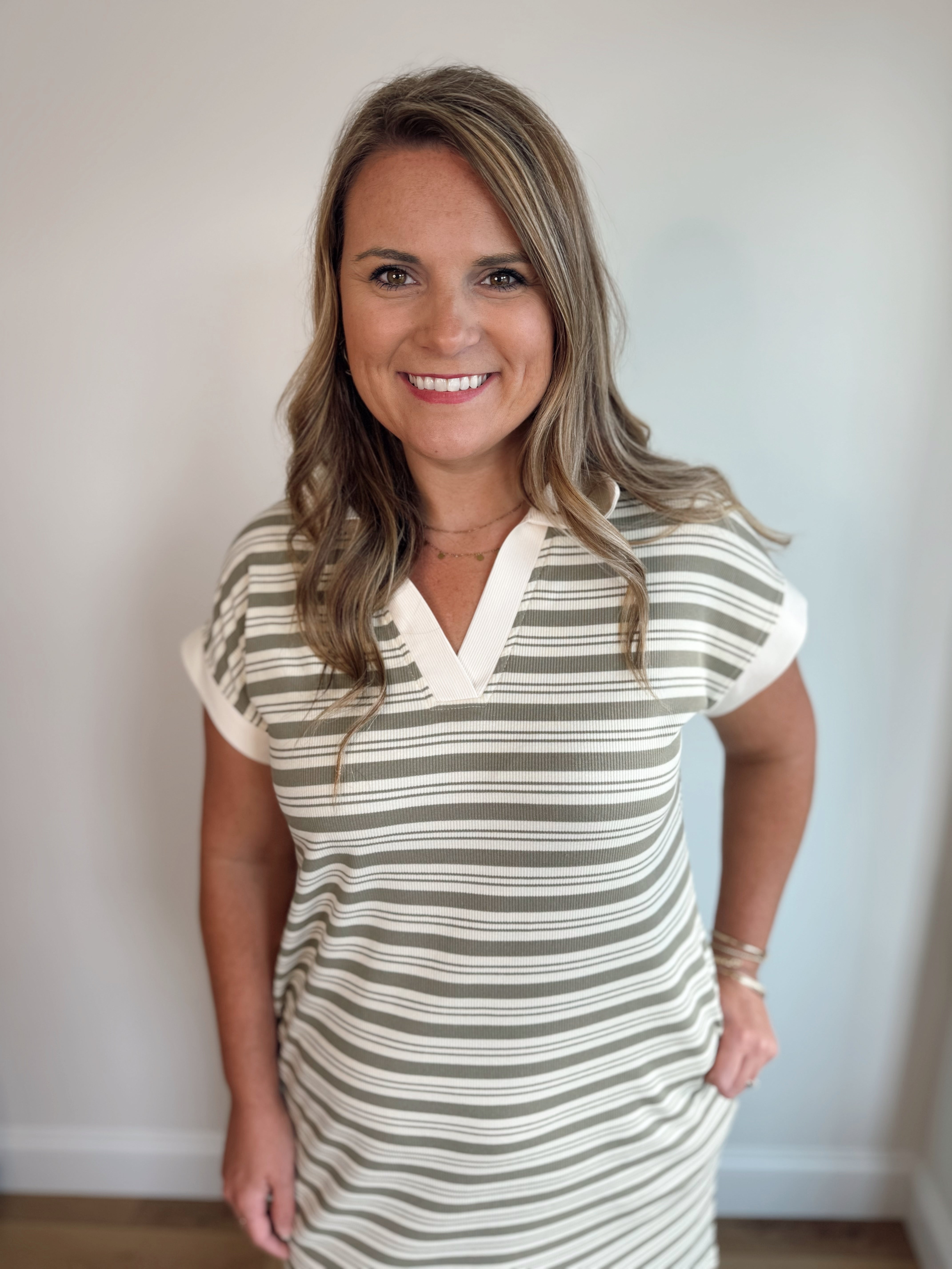 Midi Striped Knit Dress