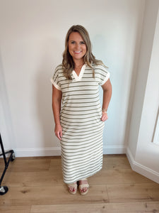 Midi Striped Knit Dress