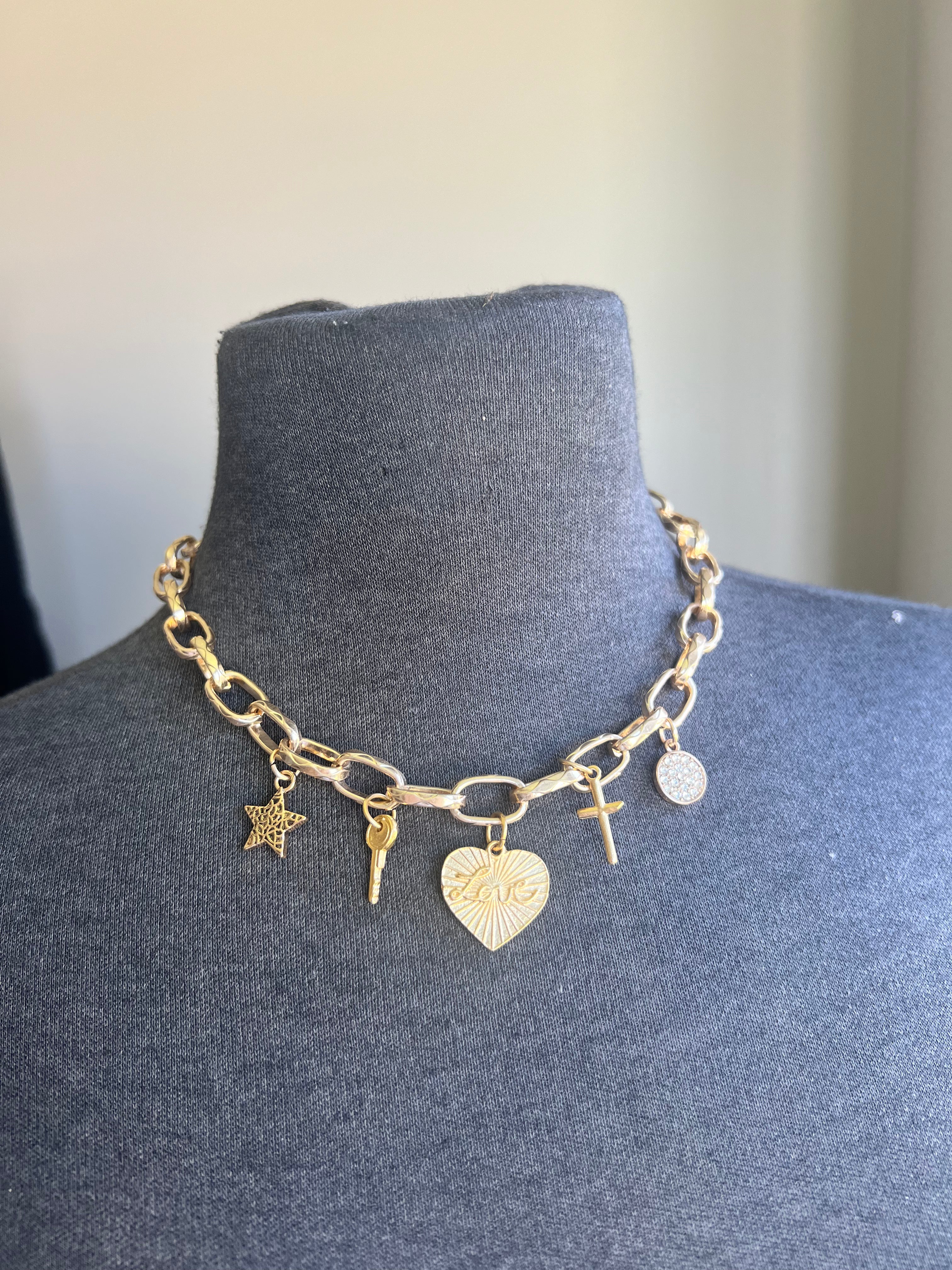 Gold Charm Necklace (Style 4)