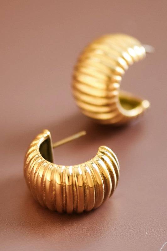 Accordion Hoop Earring