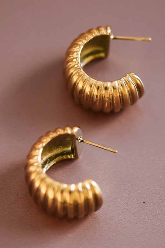 Accordion Hoop Earring