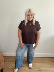 High Rise Crop Wide Denim