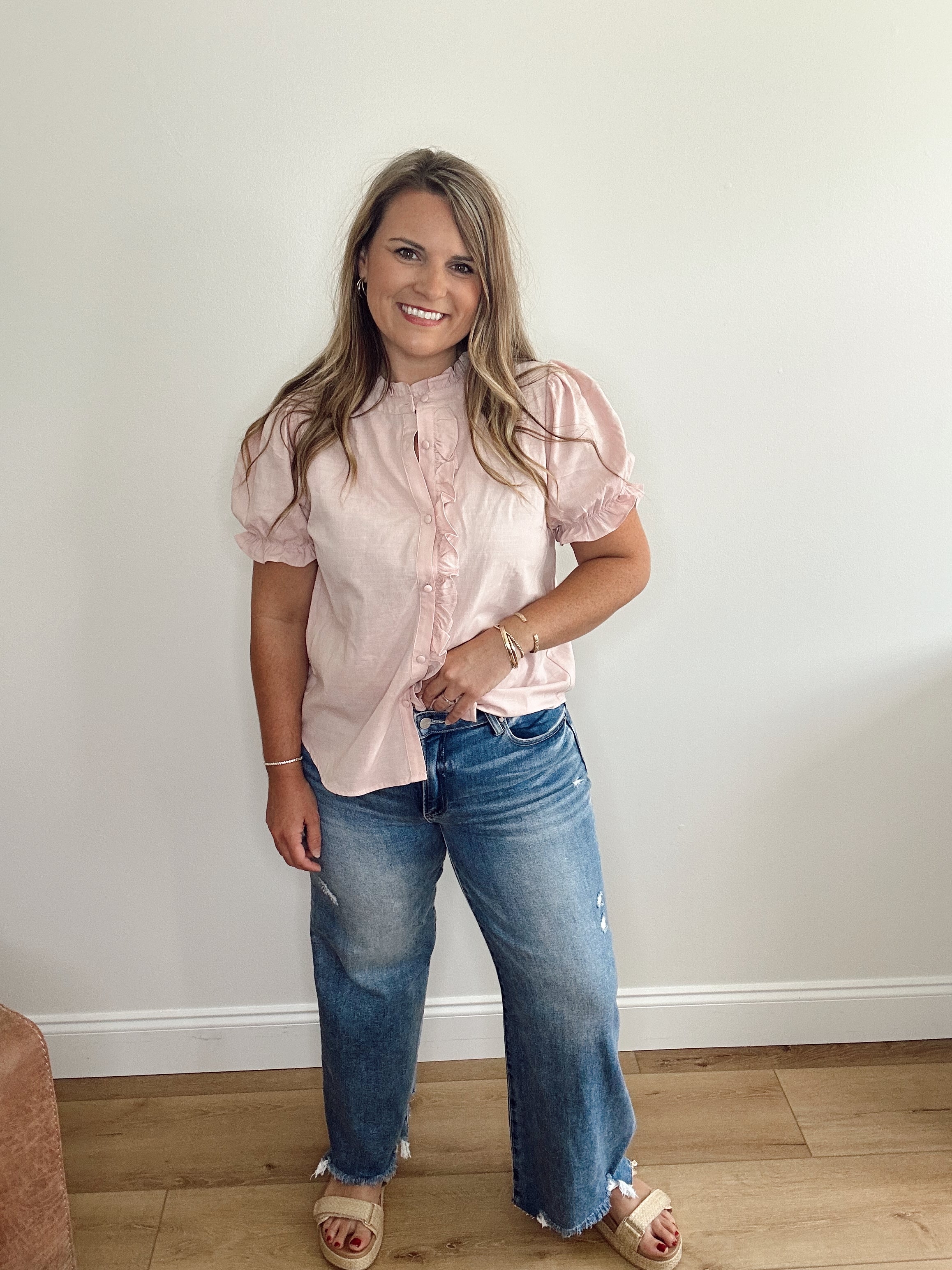 High Rise Crop Wide Denim