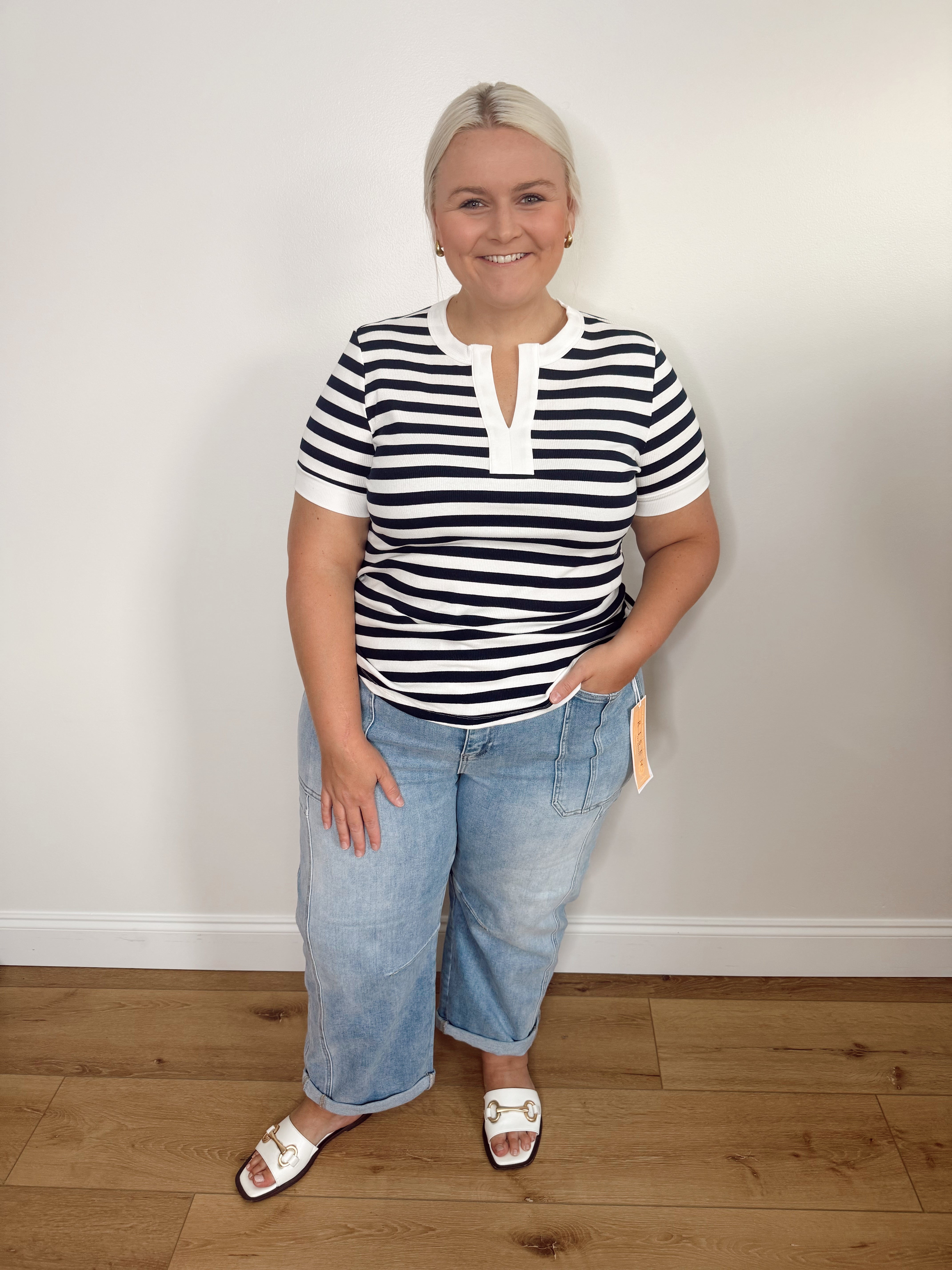 The Newport Navy Striped Top