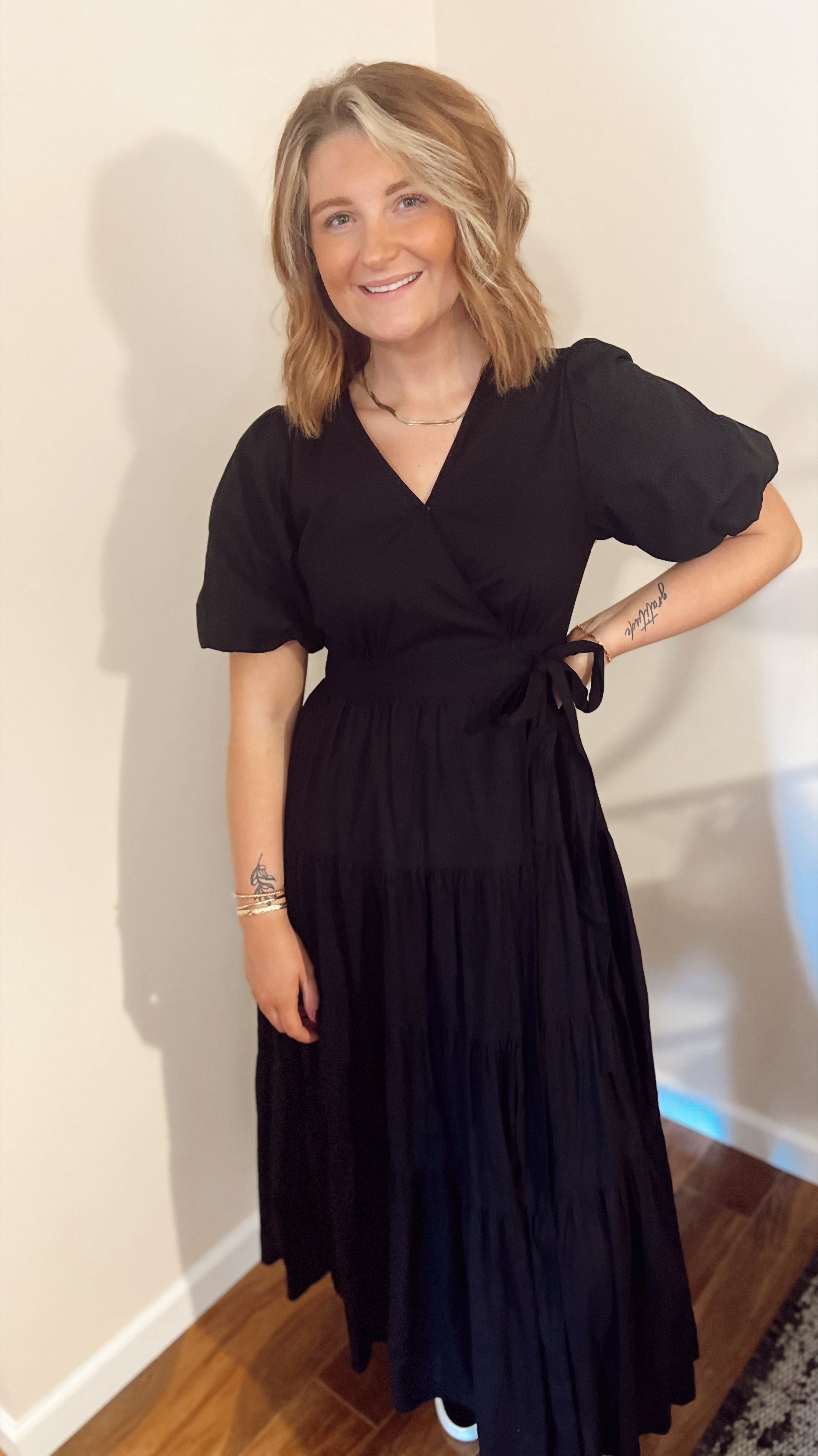 Puff Sleeve Tiered Dress