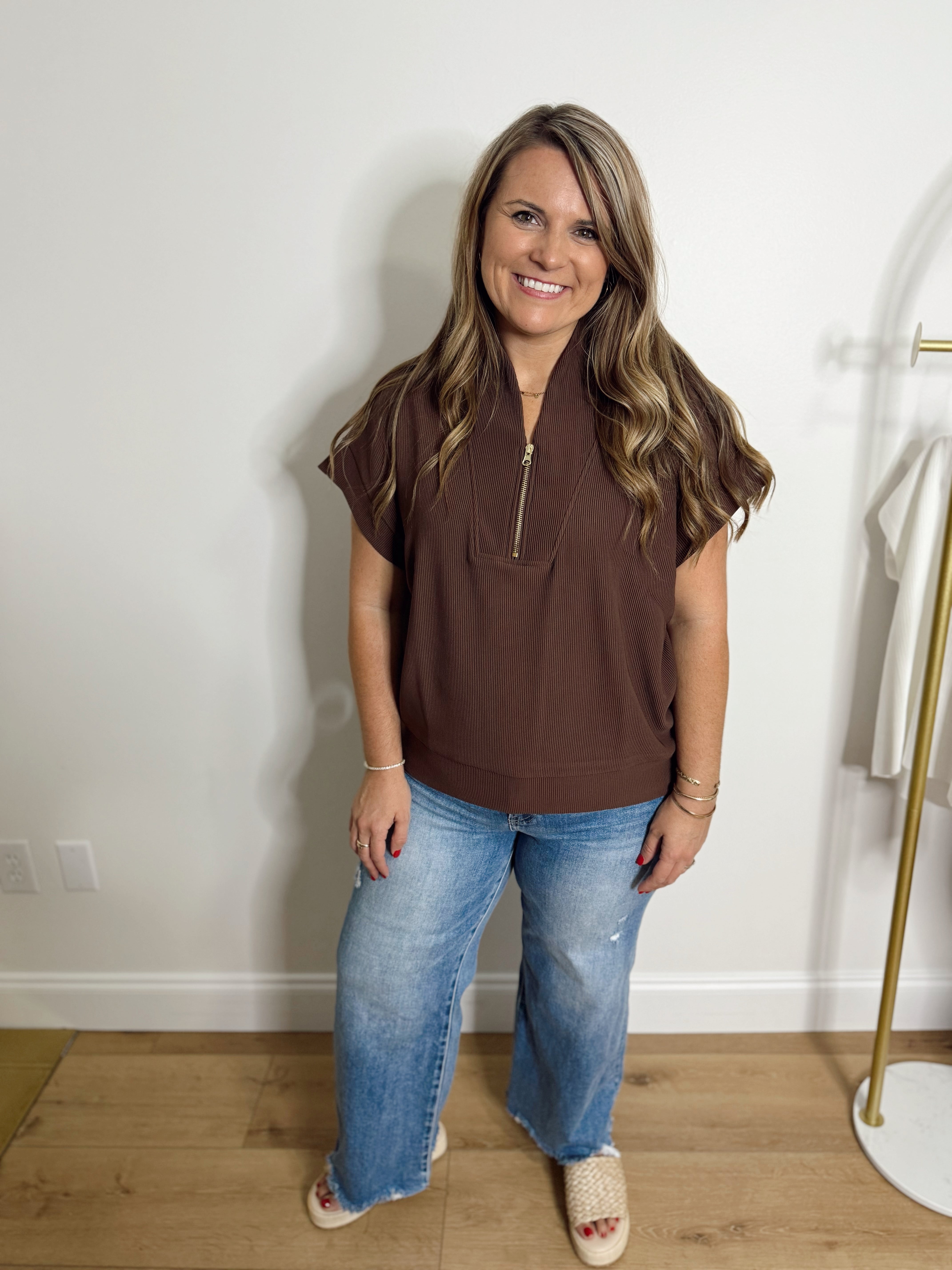 Ribbed Quarter Zip