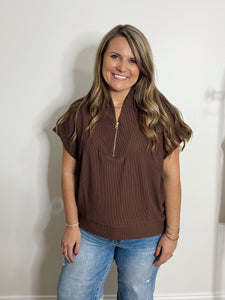 Ribbed Quarter Zip