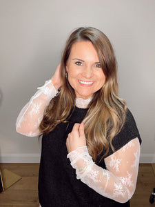 Lacey Layering Top-White