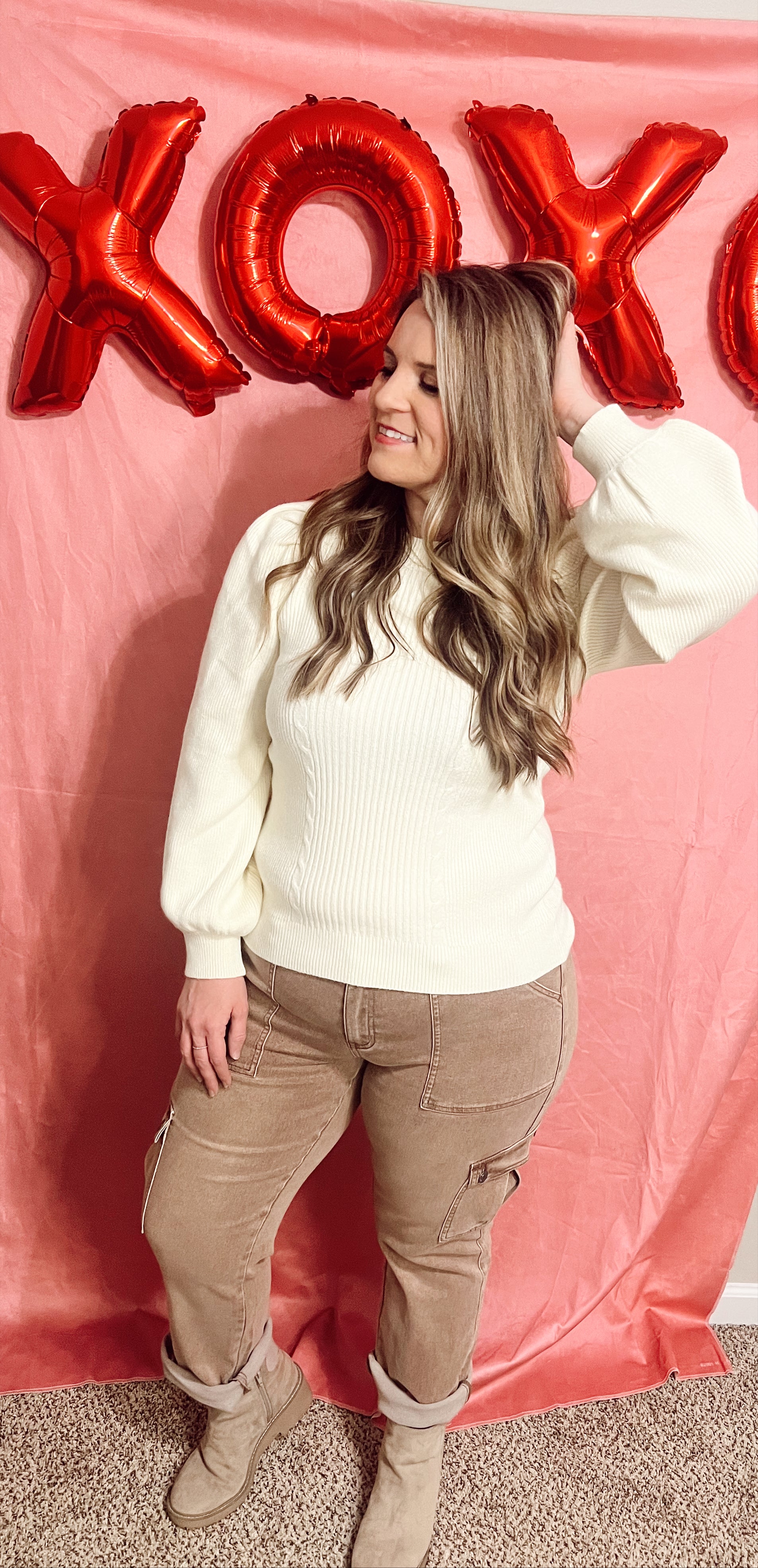 Ribbed Puff Sleeve Sweater