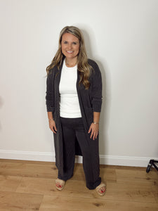 The Black Duster Ribbed Set