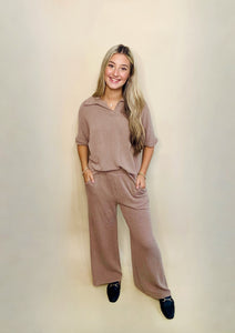 Collared Ribbed Set