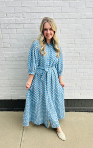 Bloomin’ Blue Midi Dress