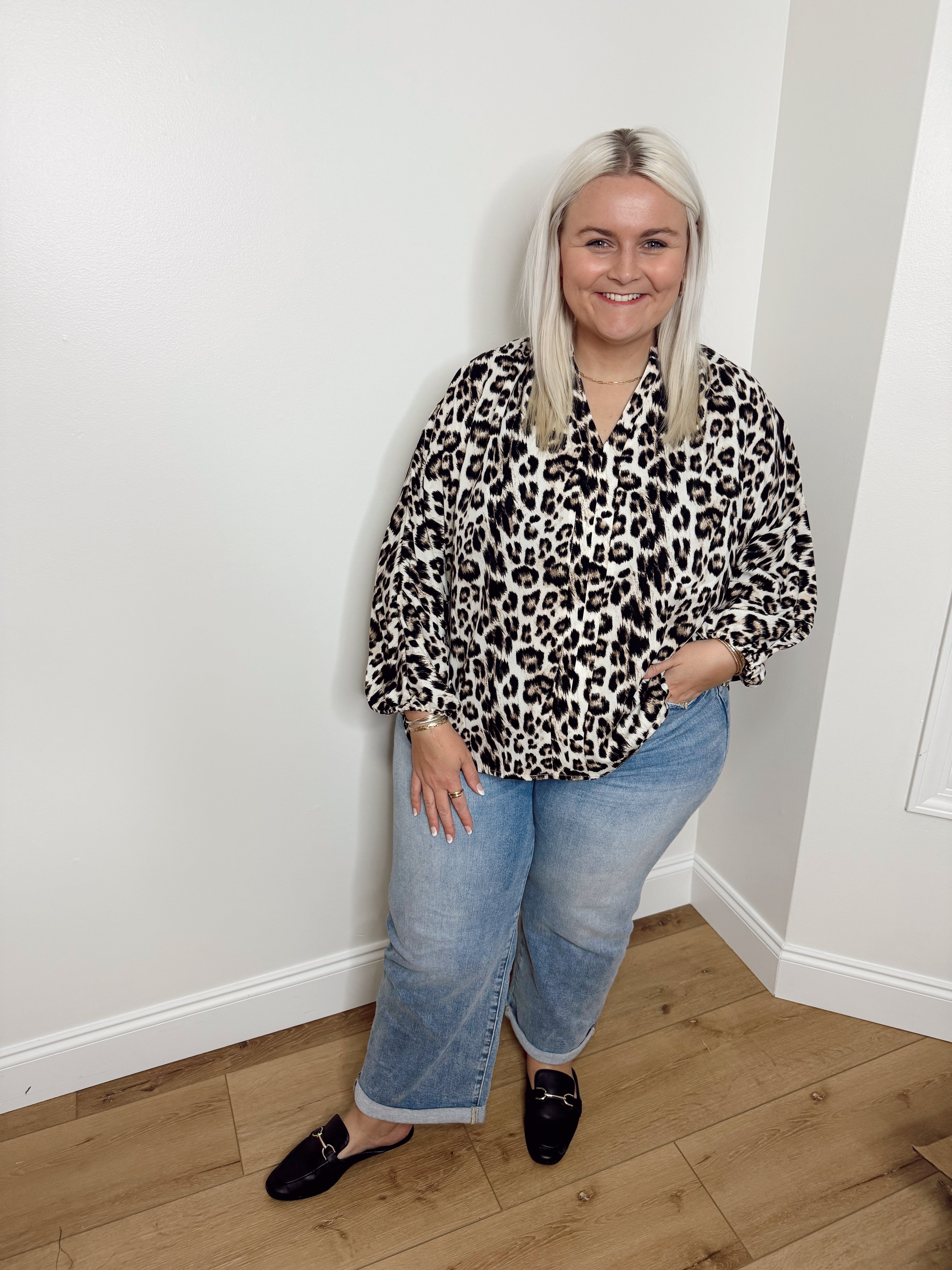 Leopard Print Loose Blouse