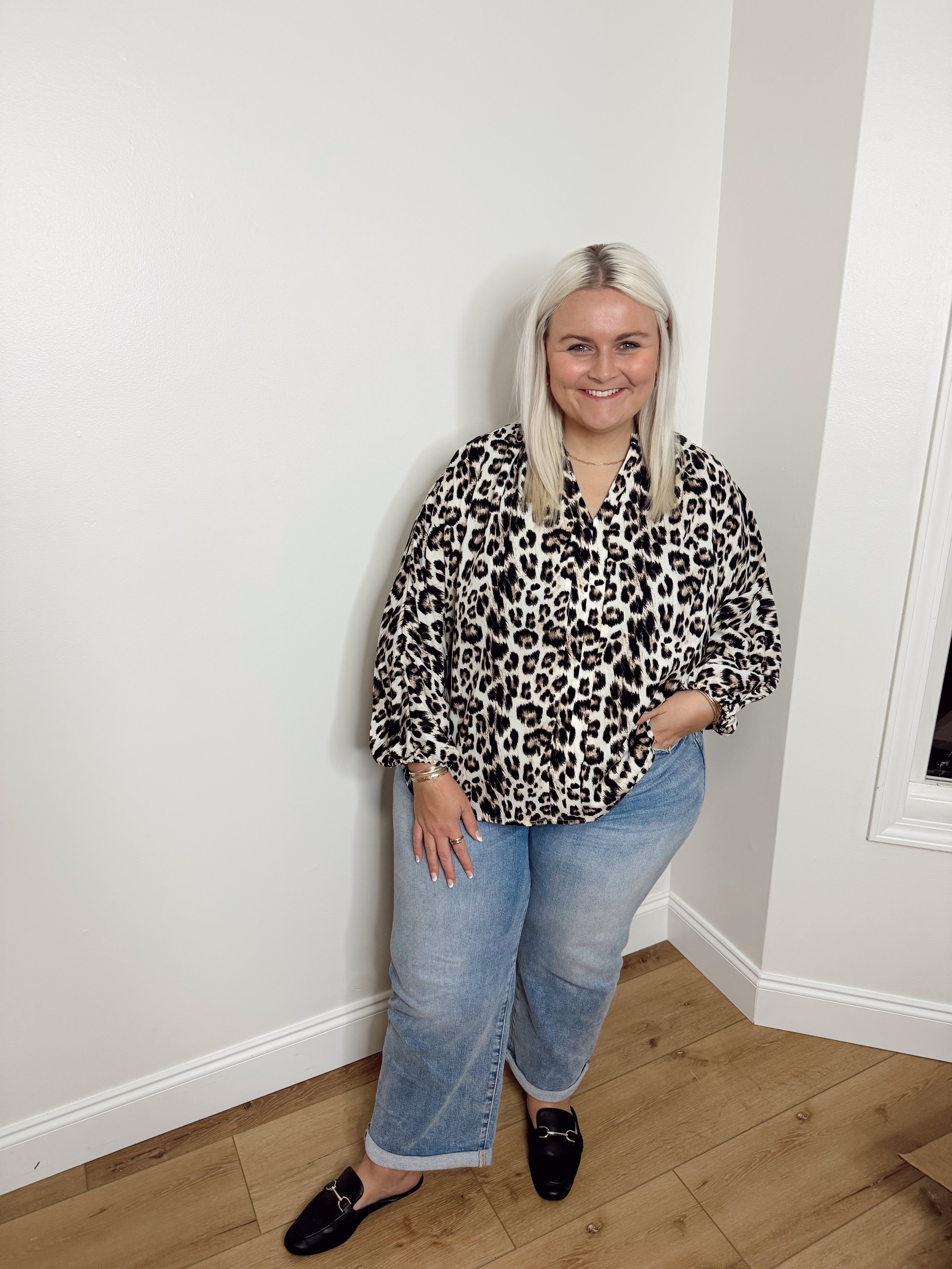 Leopard Print Loose Blouse