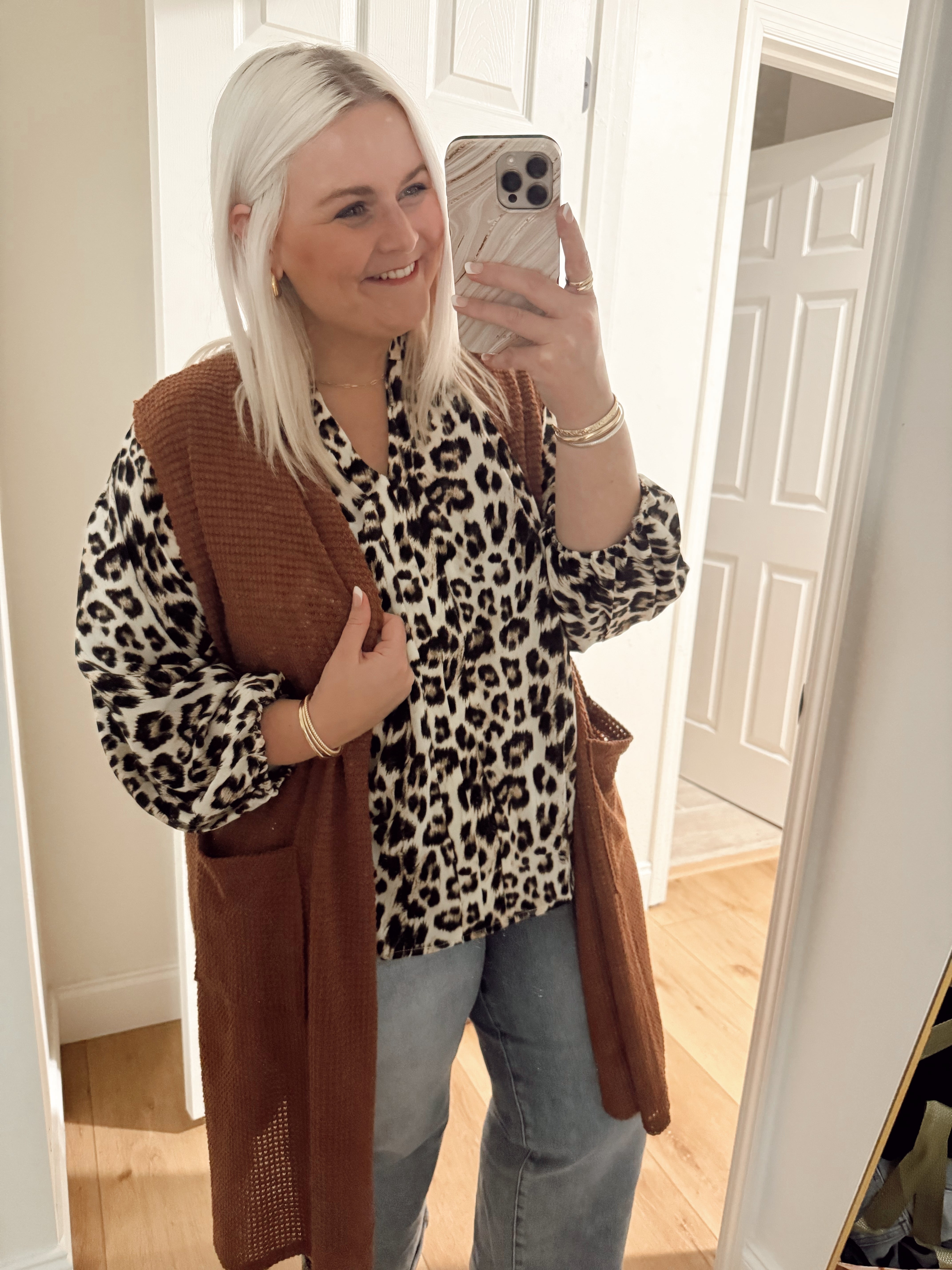 Leopard Print Loose Blouse