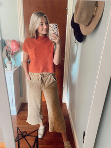 Mock Neck Sweater | Rust
