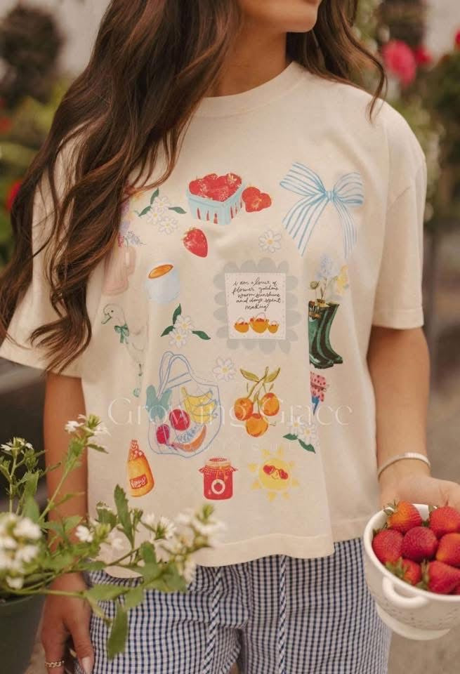 Summer Collage Crop Tee