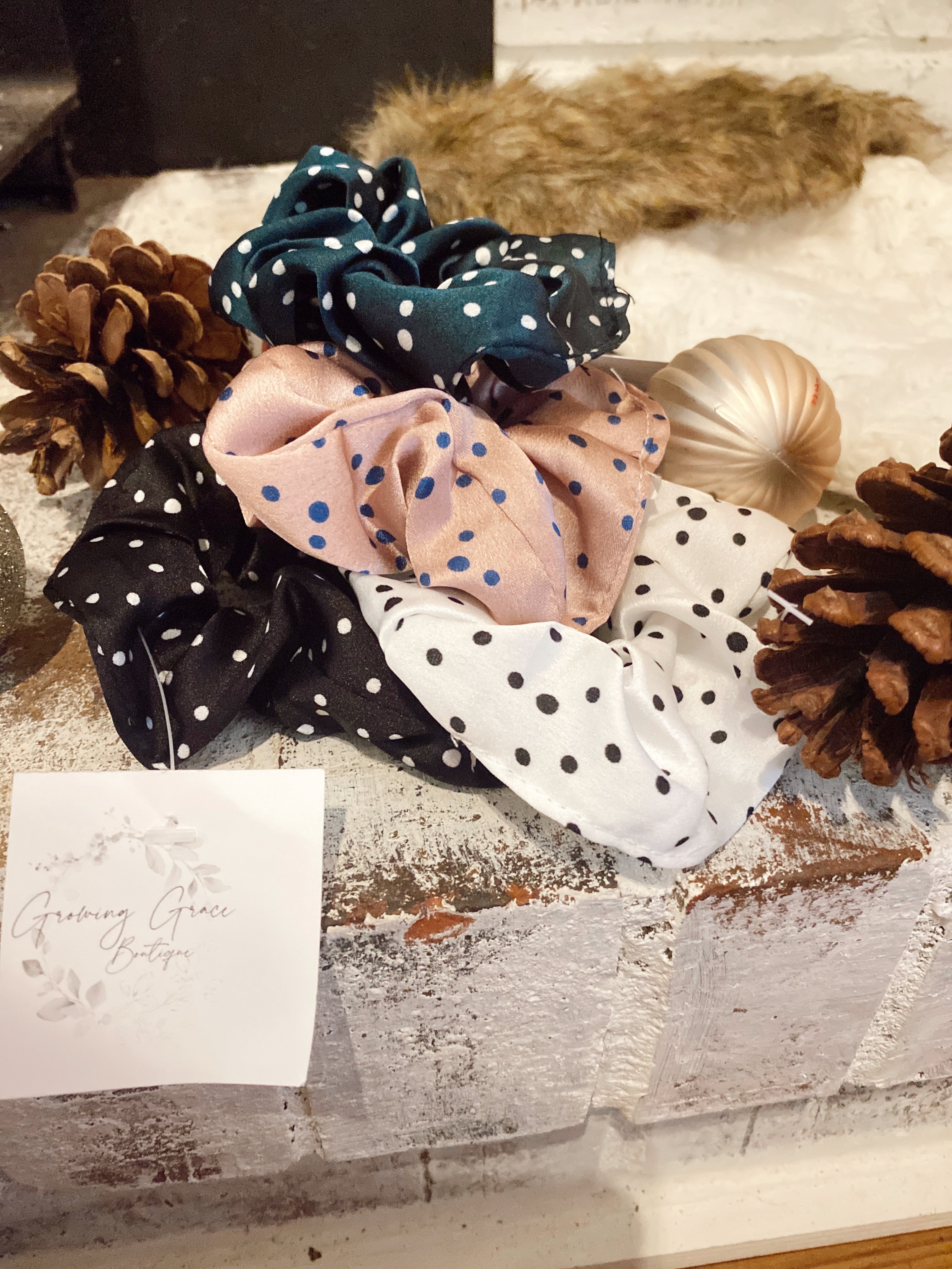 Polka Dotted Scrunchie